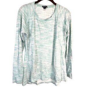 Champion Elite long sleeve T-shirt size Medium green white stripes high low READ